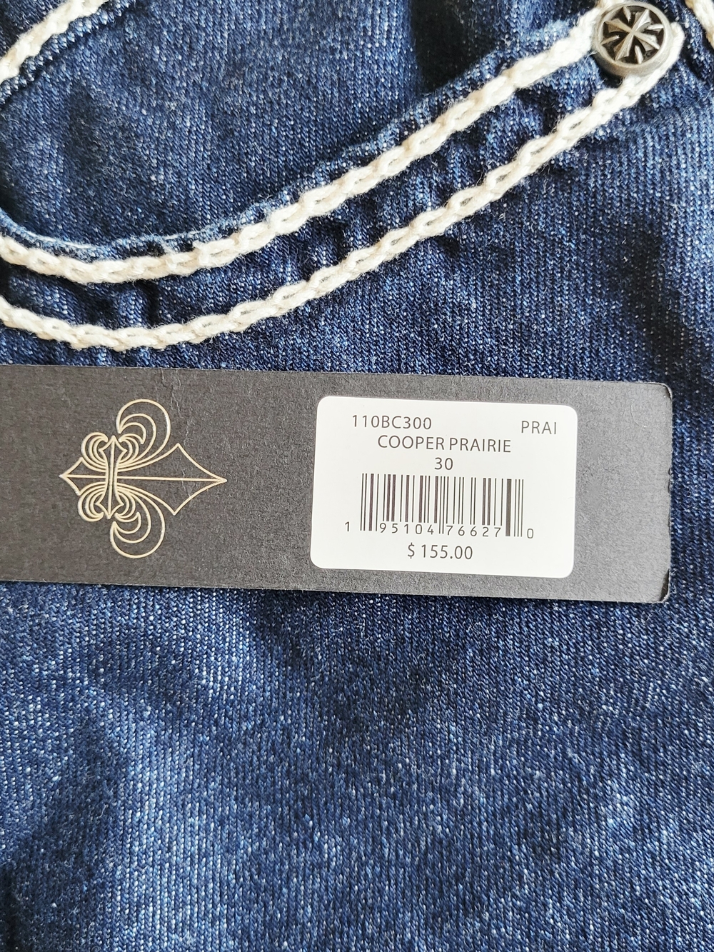 NWT Affliction Cooper Prairie Mens Jeans Sz 30 Thick White Stitching Flap Pocket - Picture 7 of 10